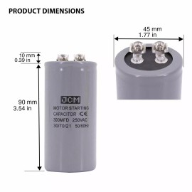 JCM 300MDF 250VAC MOTOR STARTING CAPACITOR CD60A 300uF 250 VAC Start 250V 300 MFD UF