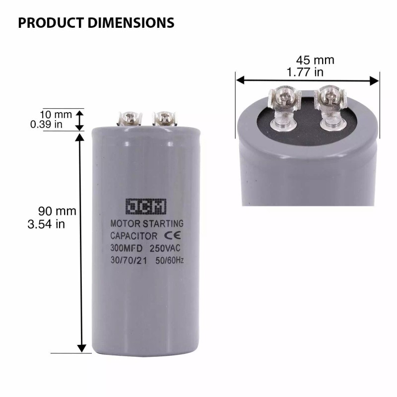 JCM 300MDF 250VAC MOTOR STARTING CAPACITOR CD60A 300uF 250 VAC