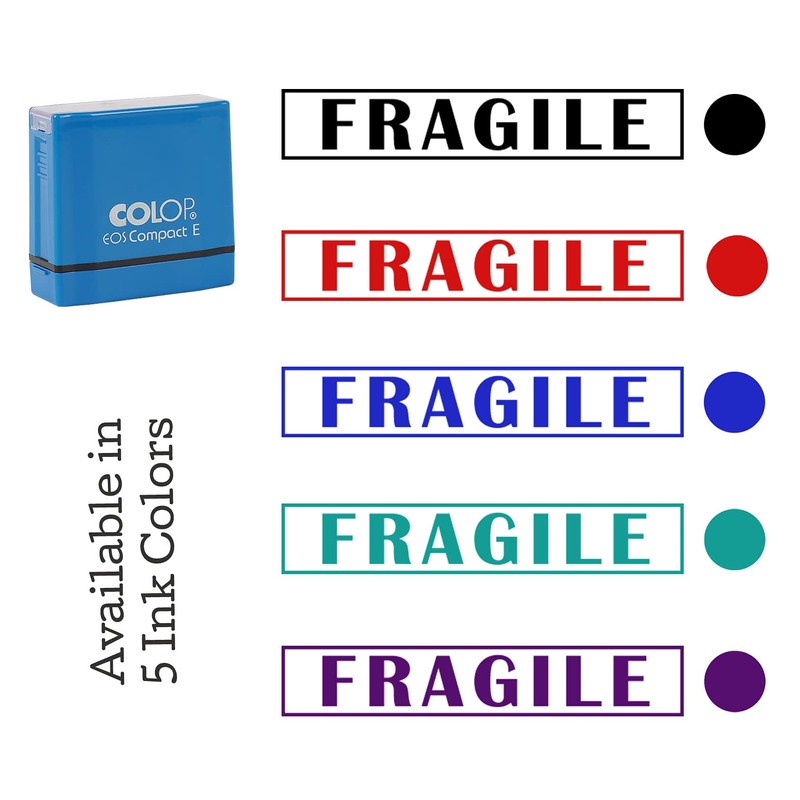Printtoo Fragile Self Inking Rubber Stamp Pre-Inked Office Stamp- Home