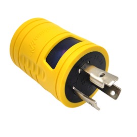 Parkworld 60684 NEMA L6-30P to 6-20R Adapter, Twist Lock L6-30P to 6-15R Plug Adapter (6-20 T-Blade) Yellow
