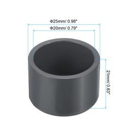 PATIKIL 20mm UPVC Pipe End Cap Fitting, 20 Pack Furniture Grade Plug Coupling Socket for DIY, Garden, Grey