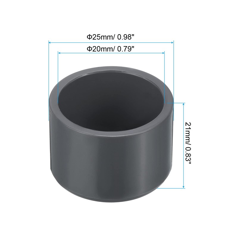 PATIKIL 20mm UPVC Pipe End Cap Fitting, 20 Pack Furniture