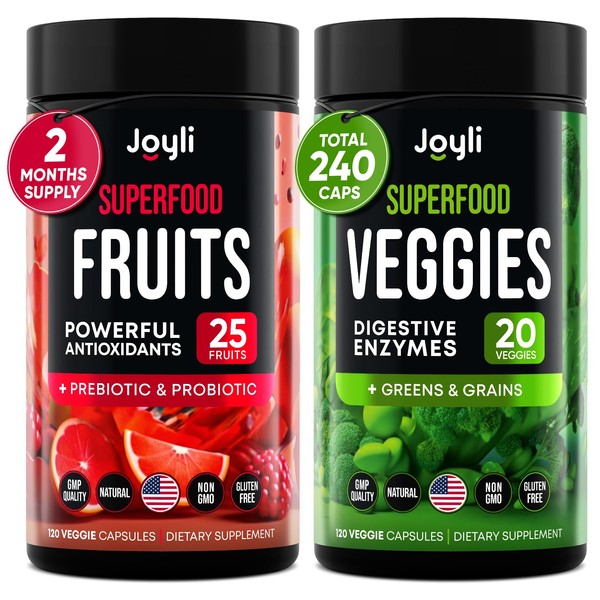 Fruits and Veggies Supplement - High Fiber Supplement for Immunity,