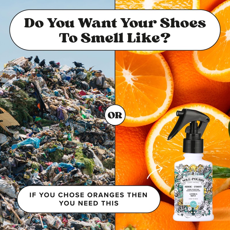 Sole-Pourri Shoe Deodorizer + Foot Spray, 3.4 Fl Oz, Up