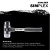 Halder 3723040 Rubber/TPE-Mid Soft-Face Mallet with Reinforced Cast Steel Housing,