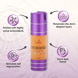 Shira (30 ml) Nutriburst Illuminator Booster Discoloration Correcting Serum With Turmeric Compound, Spf Boost Skin Glow And Hydrating Serum, Antioxidants And Peptides Prevents Hyperpigmentation