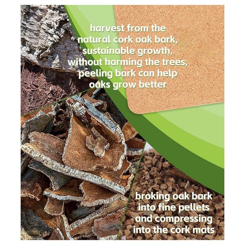 Cork Trivet, 6 Pcs High Density Thick Square Cork Trivets