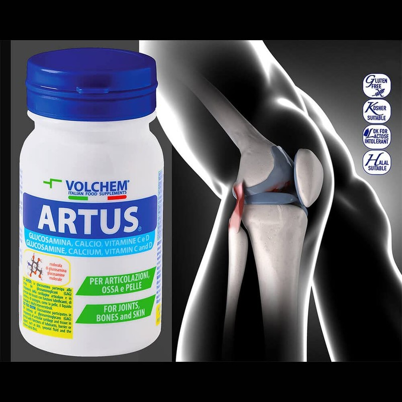 Volchem Artus, Integratore Alimentare con Glucosamina, Vitamina C, Vitamina D3