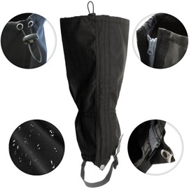 CampTeck U7297 Wasserfeste Gamaschen Polyester (Einheitsgröße) Wandern, Laufen, Orientierungslauf, Bergsteigen, Klettern, Jagen, Schnee oder feuchte Outdoor Abenteuer - 1 Paar - Blau und Grau