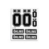 AMS 8133 Sticker Kit Ohlins for Fork Suspension Motorcycle, 14 x 16 cm
