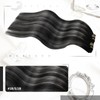 Moresoo Black and Sliver Clip in Hair Extensions Ombre Black