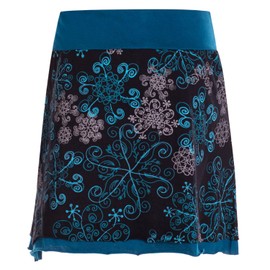 Vishes Short women's skirt with mandalas, handmade from 100% cotton, skirt with pockets, ideal for warm and cold months, sustainable alternative clothing, black