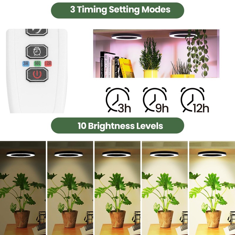 Mosthink 6.3" Ceiling Grow Lights for Indoor Plants, 288 LEDs