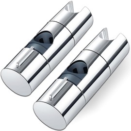 2-Pack Adjustable Shower Head Holder Replacement for Slide Bar Universal 19-25 mm Shower Head Holder Replacement for Slide Rail Shower Head, Chrome-Plated, Easy Installation