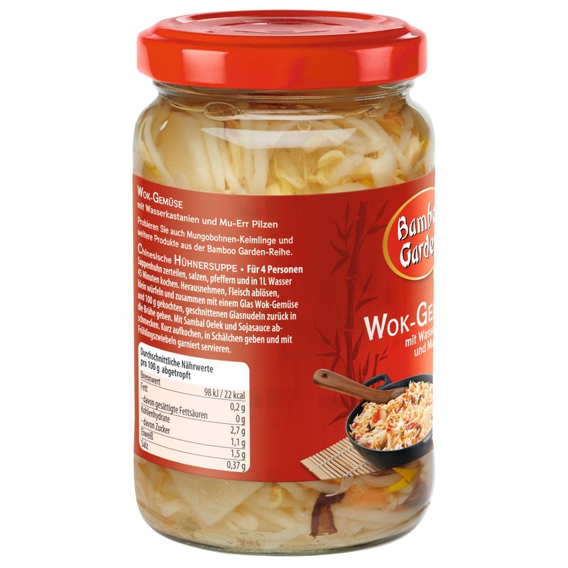 Bamboo Garden Wok Vegetables 330g Draining Weight 180g (Packaging Design