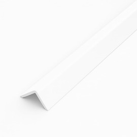 White 1 Metre x 10 Pack UPVC Plastic Rigid Angle 50 x 50mm Corner Cover Trim 90 Degree