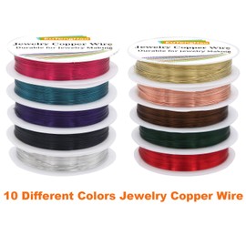 EuTengHao 10 Pcs 26 Gauge Jewelry Wire for Bracelet Necklace Earrings Jewelry Making (10 Colors)