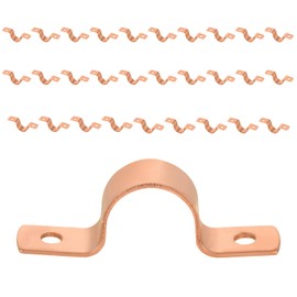 Pro 30-Pack EFIELD 5/8-Inch Copper Pipe Straps, Two-Hole Clamp Mount, Copper Made