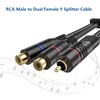CableStop Pro 20cm RCA Phono Y Splitter Cable 1 Male