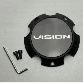 Vision Satin Black Wheel Center Cap W/Screws C355SB-75V
