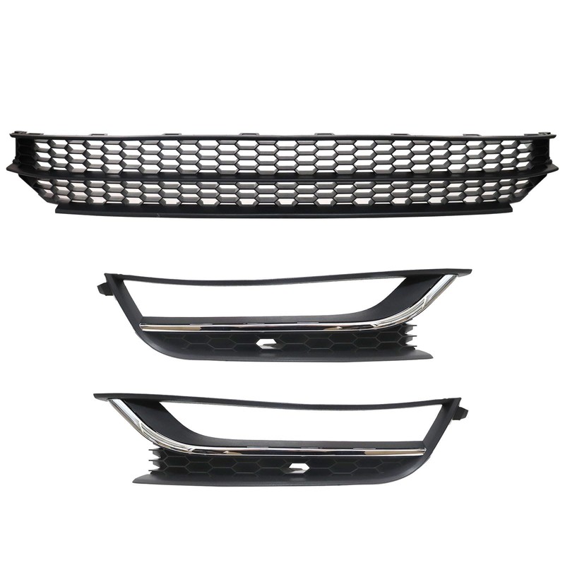 SecosAutoparts Front Bumper Lower Grille and Foglight Grill Cover Fit
