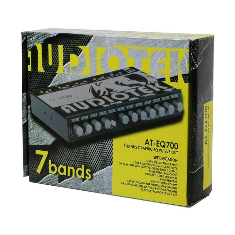 Audiotek AT-EQ700 1/2 Din 7 Band Car Audio Equalizer EQ