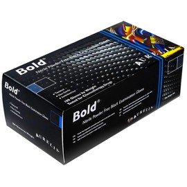 Apex Business Supplies 100 Black Bold Nitrile Gloves Large Gloves Protection for Medical, Industrial - Latex-Free, Powder-Free - Ideal for Cleaning, Tattooing, Automotive More100 Large (1 Box)