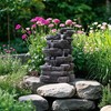 Biling 5-Tier Cascading Rock Outdoor Water Fountain with LED Lights