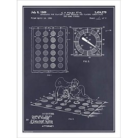 Studio 21 Graphix 1969 Twister Game Patent Print Art Poster UNFRAMED Blackboard 18" X 24"