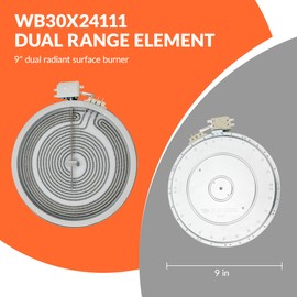 Upgraded WB30X24111 9-In Dual Range Radiant Surface Element by puxyblue - Replacement for GE Range Radiant Element 9 - Glass Cooktop Radiant Element(3100W 240V) Replaces 4465256 AP5989975 PS11729126
