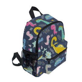 ALAZA Children's Backpack with Chest Strap, Kids Schoolbag Cute Funny Dinosaurs Students Bookbag for Boys Girls