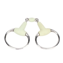 Stainless Steel Horse Bit Apple Flavor Rubber Wrapped Horse Mouth Snaffle Bit for Hours Training Racing