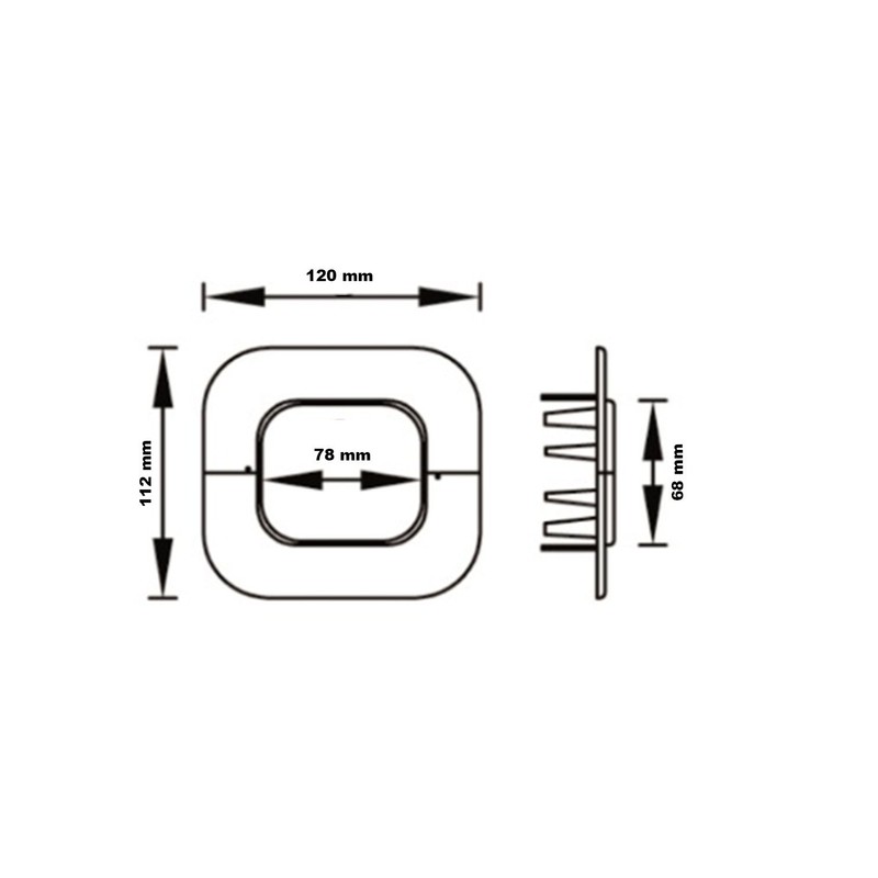 RM 72 EXC Wall Rosette for Channel Air Conditioning Brown