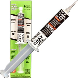 Finish Line Caulk – Acrylic Urethane Elastomeric Sealant – Pre-Filled Precision Caulk Gun – Aluminum Gray – 1 oz Tube – Flexible & Durable Sealant for Trim, Baseboards, and Small Cracks