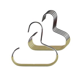 Mawa Scarf, Shawl, Belt, and Accessory Organizer, Non-Toxic Metal Hanger with Grip Coating, Easy Access Open Hook, Model G-1 Space Saving Design, Set of 5, Gold