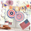LABRIMP 4th of July Party Props Patriotic Decorations Paper Fan