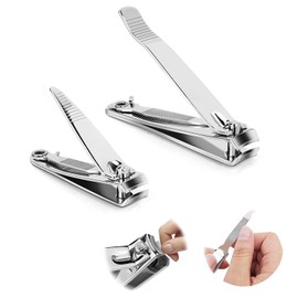Lyvixora Nail Clippers Set, Toenail Clippers, Fingernail Clipper Cutters, Stainless Steel with Ultra Sharp Curved Blades and File, Nail Clippers for Men Women Kids(Large & Small)