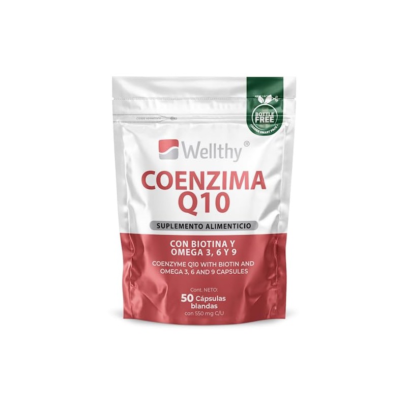 Wellthy Coenzima Q10 100 Cpsulas. Co Q1030mg. Reforzado con Biotina,