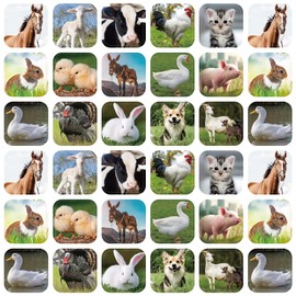 Seajan 600 Pcs Farm Animal Stickers for Kids Farm Animals Photos Stickers Realistic Animal Stickers Cow Pig Duck Rabbits Chick Stickers for Classroom Barnyard Friends Theme Party Favor