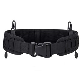GYDEHUTJ Tactical Padded Patrol Molle Battle Belt Adjustable Hunting Waist Patrol Belts 1000D High Density Nylon