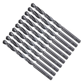METALLIXITY Drill Bit (5mm) 10Pcs, 4241 High-Speed Steel Straight Shank Nitriding Black 118° for Wood Plastic Iron Copper Aluminum Low Soft Metal