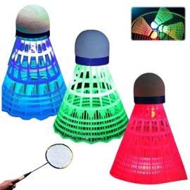 3pcs Led Badminton Shuttlecocks,Night Glow Shuttlecocks Badminton,High Elasticity Light Up Shuttlecocks,Badminton Accessories,Windproof Outdoor Shuttlecocks,Badminton Gifts,Indoor Badminton Game
