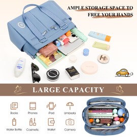 VOBUKE Women's Large Shoulder Bag Nylon Handbag Large with Many Compartments Crossbody Bags Casual Lightweight Tote Bag Medium Size with Adjustable Wide Shoulder Strap for University, School, Shopper