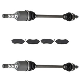 Front Left Right CV Axle Drive Shaft Assembly with Brake Rotor and Pads 2005-2009 for Subaru Outback 3.0L 2005-2009 for Subaru Outback 2.5L 2009 for Subaru Legacy 3.0L 60-1411