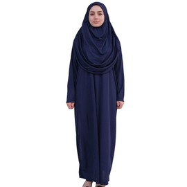 Prayer Dress for Women | One Piece Long Sleeve Prayer Dresses for Hijab Women | Long Maxi Worship Dress, navy