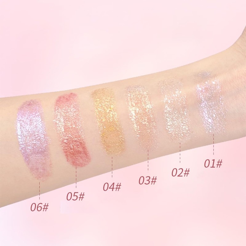 Baorder 3 Farben Glitter Crystal Jelly Eyeshadow Stick,Glitter Makeup,Highlighter Brightener
