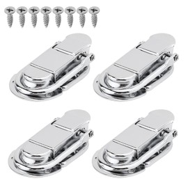 MroMax 4Pcs Suitcase Lock Hasp 2.44" x 1.3" (LxW) Modern Latch Iron Silver Decorative Toggle Catch Lock with Screws for Suitcase Boxes Case Luggage Briefcase