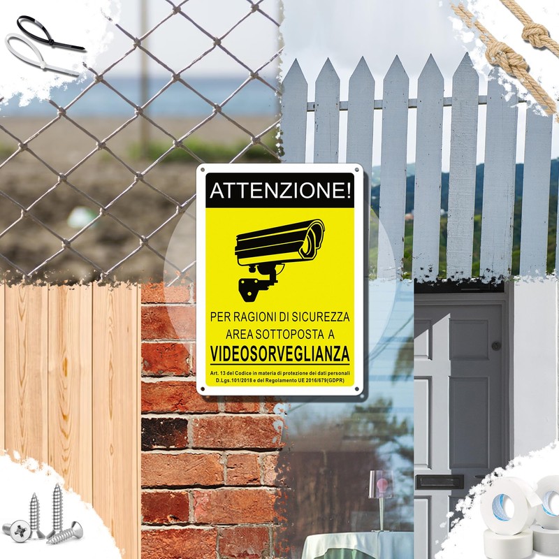 TAKULA CCTV Area Sign 10x7 Security Camera Sign Reflective Aluminum