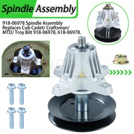 NICHEFLAG 3 Pack 918-06978 Spindle Assembly Pre-Greased with 756-05034A Idler Pulley 954-04329A Belt 490-900-M061 Deck Wash Kit Replaces 618-06978 for Cub Cadet RZT-L54 RZT-L54KH ZT1-54 ZT2-54 Decks