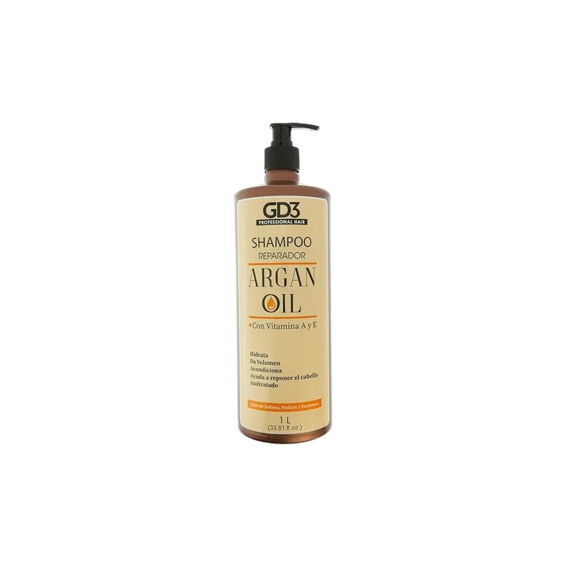 Kit Shampoo Acondicionador Y Aceite De Argan Gd3 Reparacion